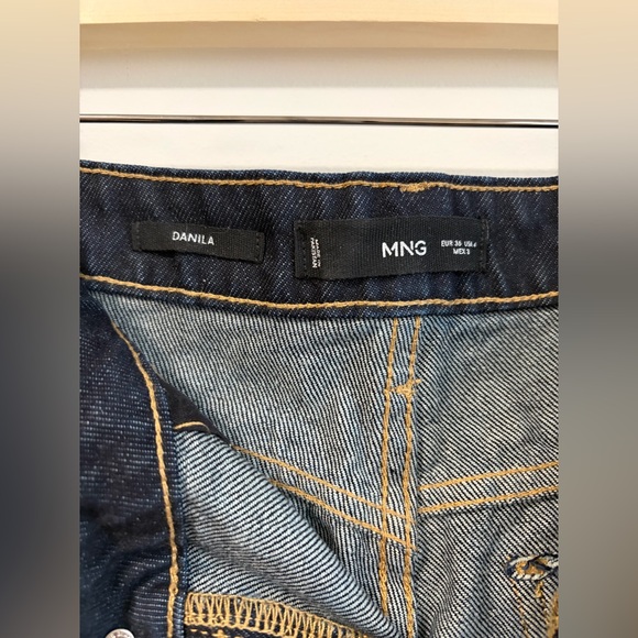 Mango Danila Wide Leg Jeans Dark Wash Size 4 Hemmed 29” Inseam - Picture 5 of 8